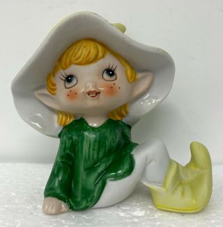 Vintage Homco Little Boy Freckles Elf Fairy Gnome Pixie Figurine Taiwan 5213