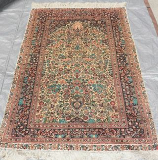 Fine Silk Chinese Oriental Rug Hand - Knotted Pictorial Birds Floral 3 X 5