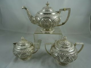 Magnificent,  Indian Silver Tea Set,  C1890,  1164gm