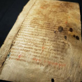 14th Century MANUSCRIPT LEAF - Vellum - BREVIARY Rubricated Initials RELIGIOUS 3