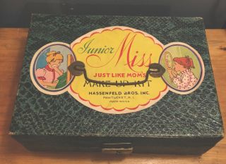 Rare Vintage Junior Miss Make - Up - Kit Just Like Mom’s - Hassenfeld Bros.  Ri
