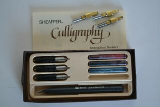 Vintage Sheaffer Fountain Pen Calligraphy Nibs B M F Italic,  3 Speedball C - 1 Nibs