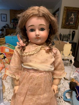 Rare 18” Antique German Bisque Doll Closed Mouth Kestner Early Body Tlc