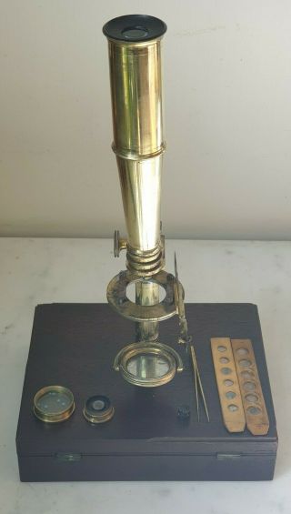 Very Fine Antique Georgian Cary - Gould Type Microscope Signed Gardner Belfast