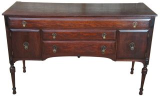 Antique Late Victorian Quartersawn Oak Buffet Sideboard Standard Table Co.  60 "