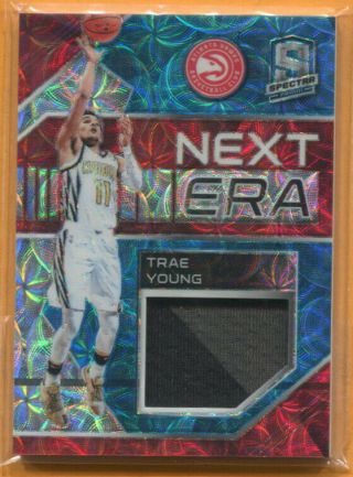 Trae Young 2018 - 19 Panini Spectra Next Era Neon Blue Rookie Rc Jersey /49