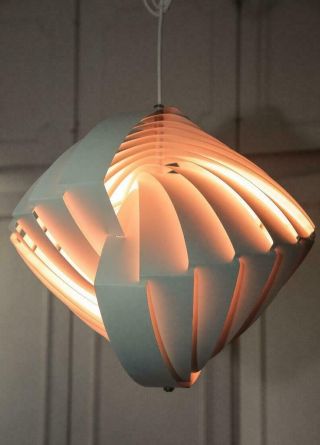 Louis Weisdorf White Konkylie Danish Mid Century Modern Pendant Lamp By Lyfa