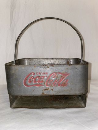 Vintage Old Metal Advertising Coca - Cola Coke Drink Soda Bottle Holder Carrier