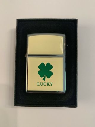 Zippo Lighter Lucky W/ Four Leaf Clover