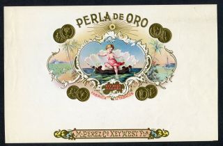 Old Perla De Oro Cigar Label - M.  Perez Co.  - Key West,  Florida