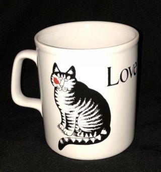 Vtg 70s 80s B.  Kliban Love A Cat Kitten Coffee Mug Cup Staffordshire England