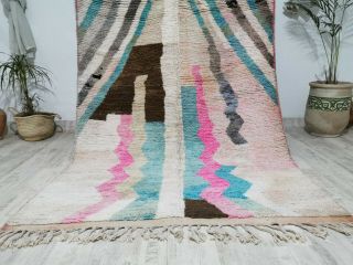 Moroccan Vintage Boujaad Handmade Wool Rug 5 ' 5x9 Berber Tribal Pastel Colors Rug 3