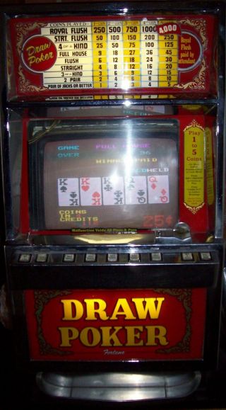 Antique 1986 Igt 25 Cent Draw Poker Slot Machine