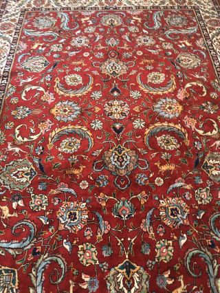 Vintage Floral Mahal Oriental Area Rug Wool Hand - Knotted Carpet 9’x12’ 9’4”x12’9
