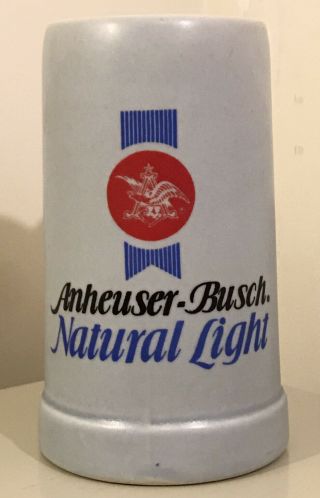 Vintage Natural Light Anheuser Busch Ceramarte Beer Mug Stein Rare Logo