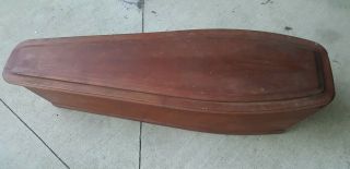Antique Vintage Coffin Wood Casket Child Toddler Funeral Haunted Holloween Box