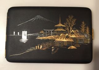 Vintage Mt.  Fuji Japanese Damascene K24 Gold & Silver Cigarette Case—as Is