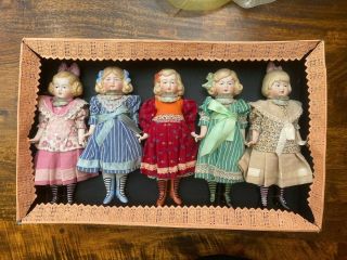 5 Antique Porcelain Dolls In The O.  K - A.  W.  Kister Limbach