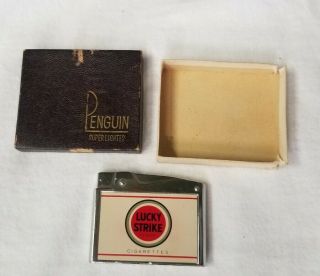 Vintage Lucky Strike Cigarette Lighter - Continental Japan - Penguin Box