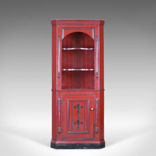 Vintage Corner Cabinet,  Late 20th Century,  Painted,  Pine Cupboard