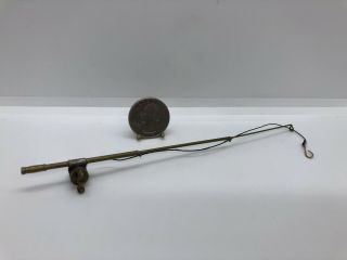 Dollhouse Miniature Vintage Brass Fishingpole