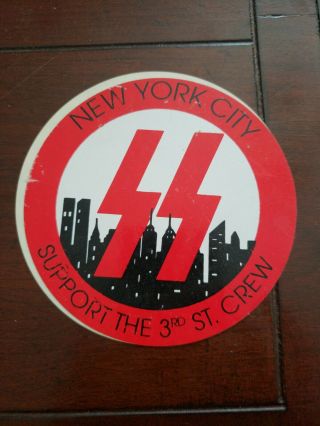 Vintage Hells Angels Ny 3rd St.  Crew Support Sticker