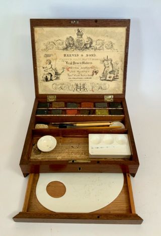 Antique Artists Watercolour Box By Reeves And Sons