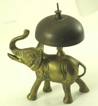 Vintage Solid Brass Elephant Hotel Front Desk Bell