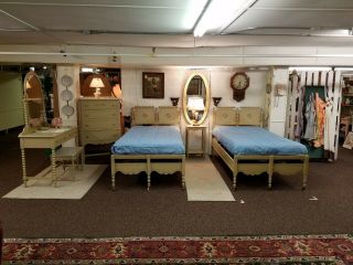 1945 TWIN BEDROOM SET,  COTTAGE STYLE,  HAND PAINTED,  6 PC. ,  LOCAL PICK - UP ONLY 2