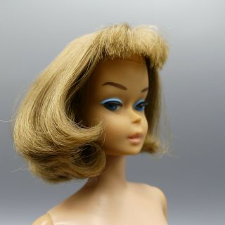 Barbie Vintage American Girl Long Hair Low Color Brownette 1070 De 1966