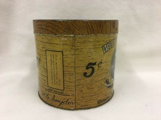 Vintage White Ash Cigar Tobacco Tin Can Advertising 5 Cents Sumatra Wrapped 2