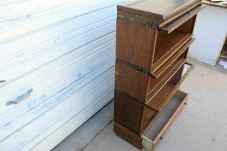 Antique Quarter Oak Globe Wernicke 3 Stack Lawyer Barrister Bookcase With Drawer 3