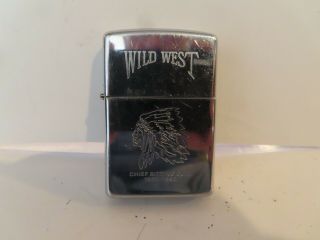 Zippo Lighter F Ix Chrome Wild West Series Chief Sitting Bull 1834 - 1890