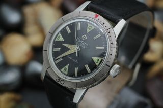 Vintage Zodiac Sea Wolf Automatic Cal.  70 - 72 Glossy Black Dial 20atm Dive Watch