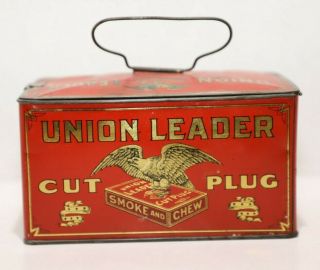 Union Leader Cut Plug Smoking/chewing Tobbacco Tin Lunch Box