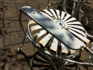 Vintage FRANCOIS CARRE Art Deco Garden SUNBURST Pinwheel GLIDER & CHAIR Iron 3