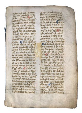 RARE,  MEDIEVAL ILLUMINATED MANUSCRIPT LEAF ON VELLUM,  14th CENTURY,  c.  1300 - 1399 2