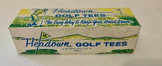 Vintage Headown Golf Tees In Orig.  Box Nude Lady Legs Gag Gift 1980