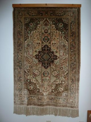 Vintage 4 X 6 Chinese Silk Carpet 700 Kpsi