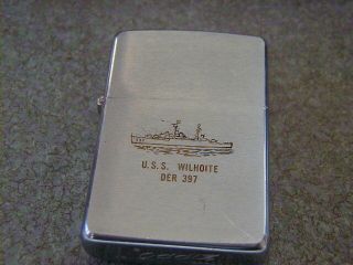 Old 1968 Vietnam Era Zippo Lighter Uss Wilhoite Der 397