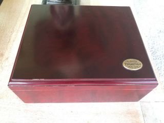Vintage Brown 1915 Thompson & Co.  Wooden Cigar Box And Humidor Great Shape
