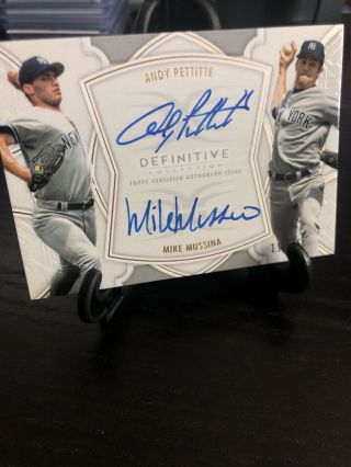 2020 Topps Definitive Andy Pettite & Mike Mussina,  Dual Auto D 11/35 Ny Yankees
