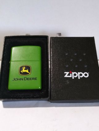 Vintage 2007 Zippo John Deere Green Matte Lighter