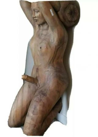 Folk Art Ship Figurehead Wood Carved E - Unique And