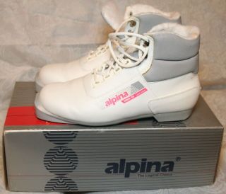 Vtg Alpina Lady Tour Nnn 90 Cross Country Xc Ski Boots Size 40 Us 9 1/2 - 10