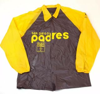 Vintage San Diego Padres Jacket 1978 All Star Game Vinyl Raincoat Size Large
