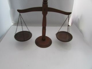Vintage Set Wooden Colonial Scales Mid Century Modern 12 " Tall By 14 " Across