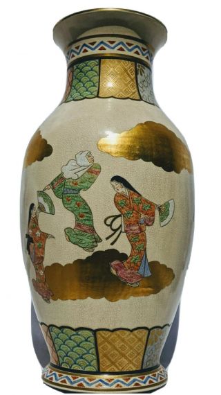 Museum Quality Large Antique Finely Detailed Japanese Satsuma Porcelain Vase 19C 2