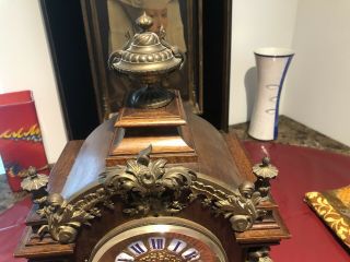 Antique German Lenzkirch 1888 Fancy Mantle Clock - Solid Brass Movement 2
