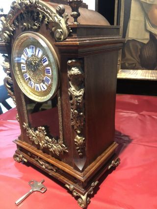 Antique German Lenzkirch 1888 Fancy Mantle Clock - Solid Brass Movement 3